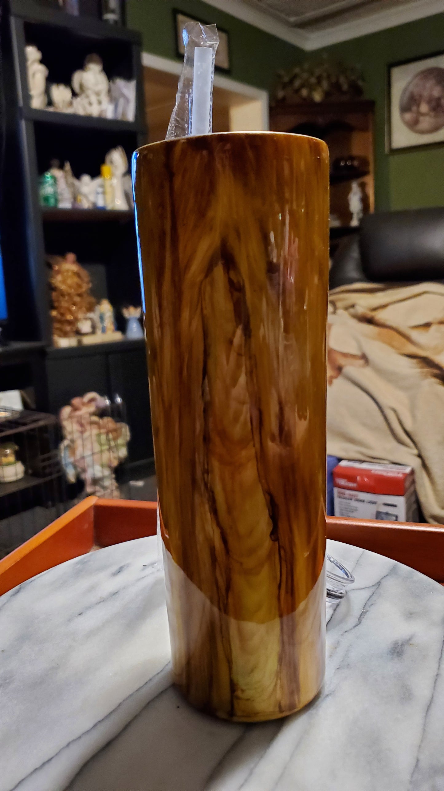 30 oz Knotted wood stainless steel tumbler cup