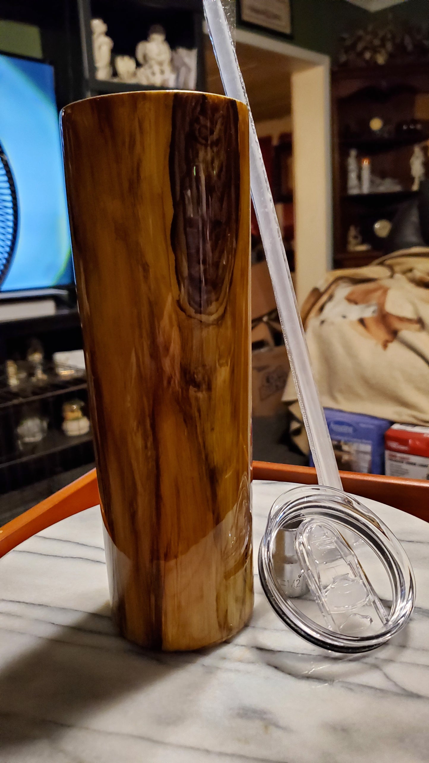 30 oz Knotted wood stainless steel tumbler cup