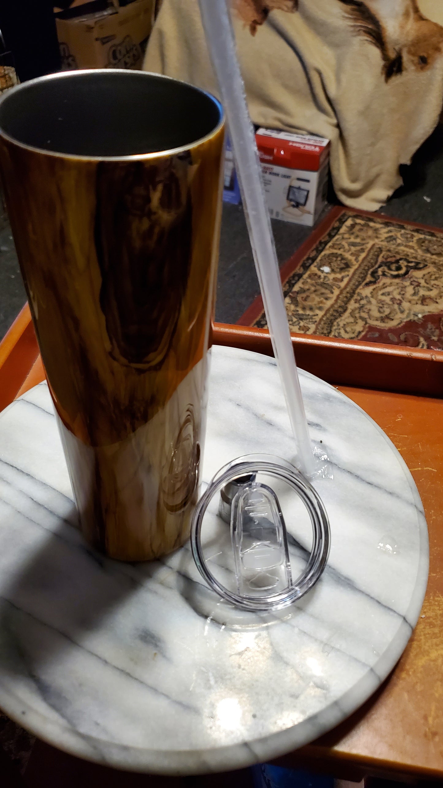 30 oz Knotted wood stainless steel tumbler cup
