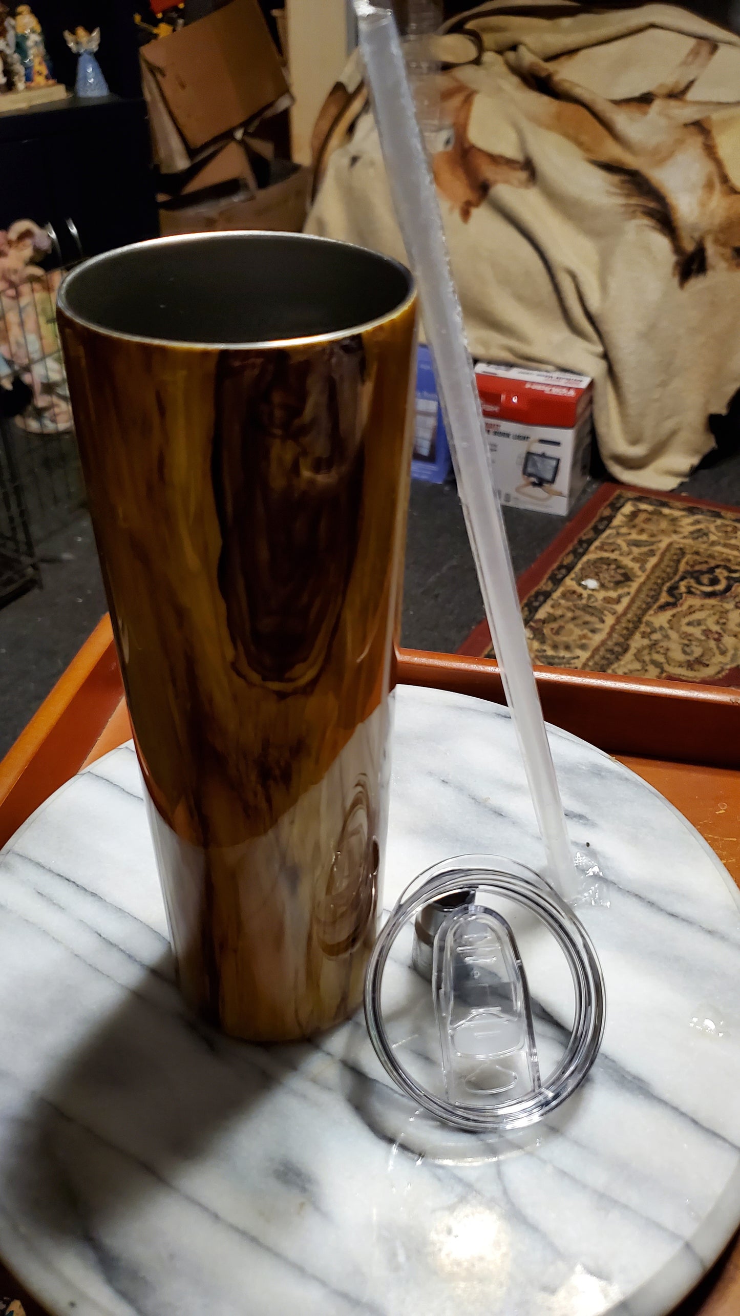 30 oz Knotted wood stainless steel tumbler cup