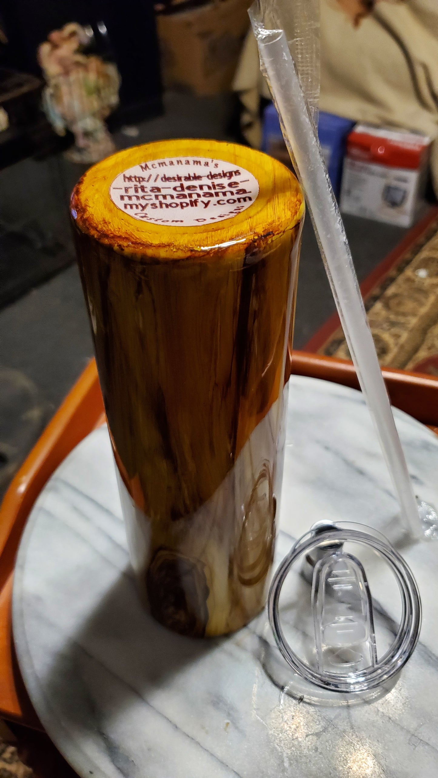 30 oz Knotted wood stainless steel tumbler cup
