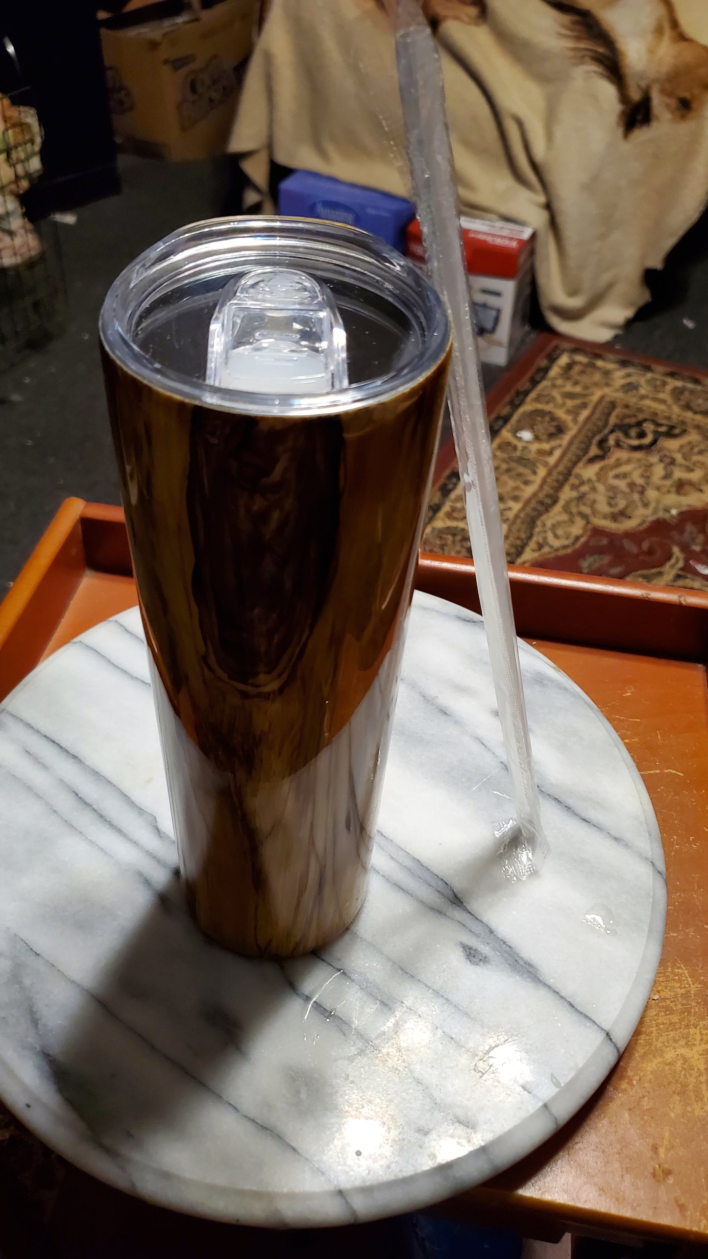 30 oz Knotted wood stainless steel tumbler cup