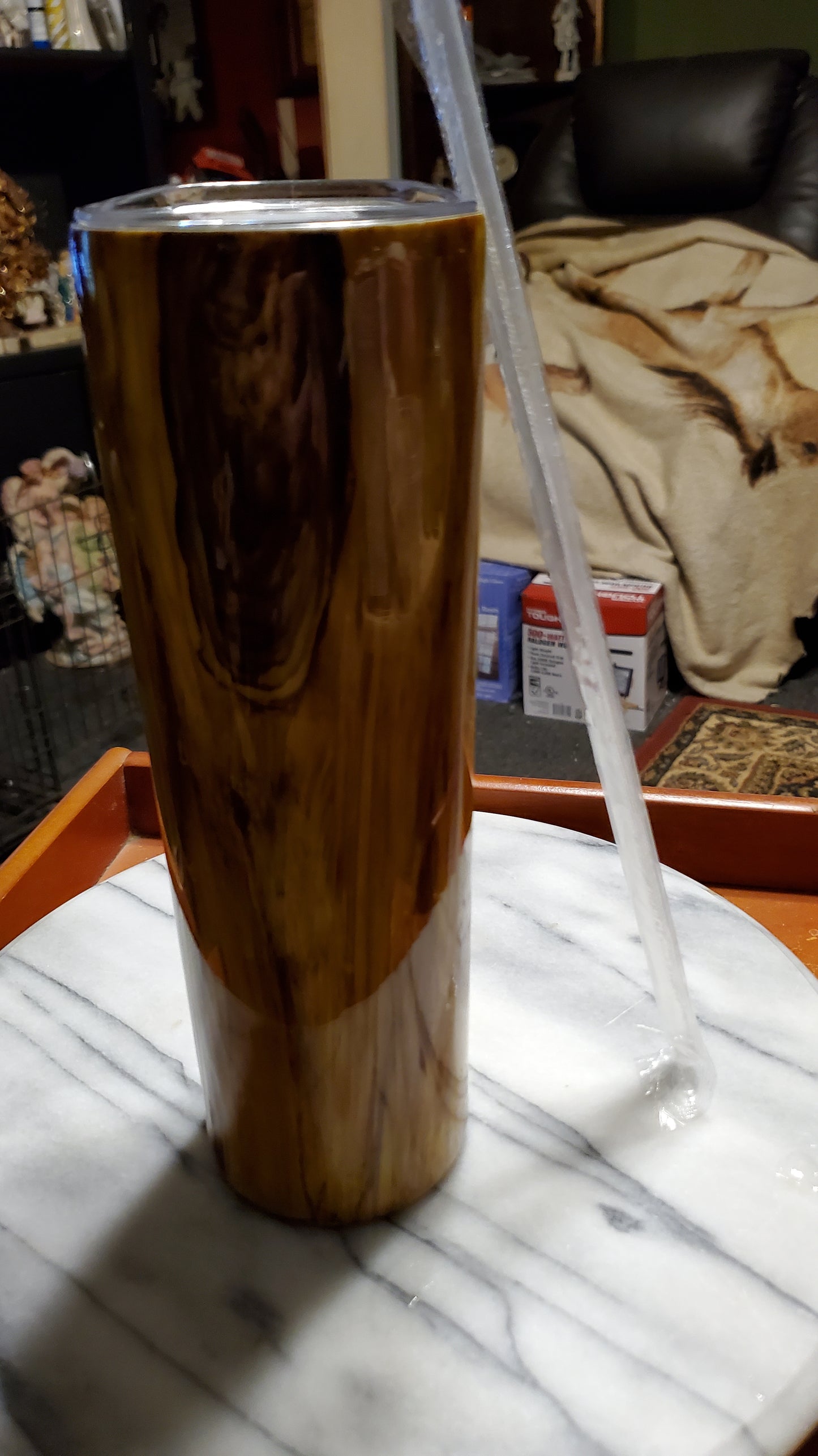 30 oz Knotted wood stainless steel tumbler cup