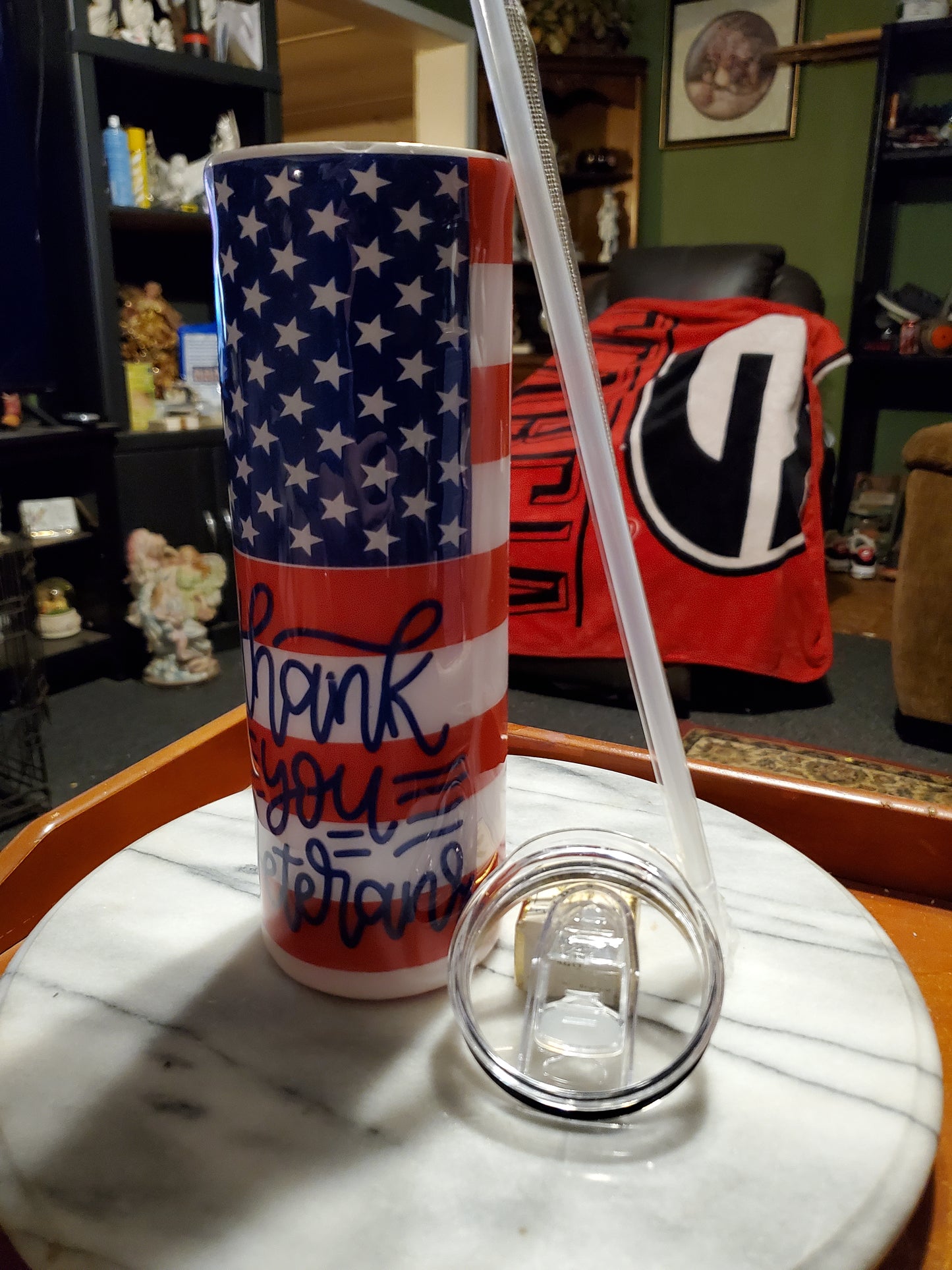 30 oz Thank you veterans stainless steel tumbler cup
