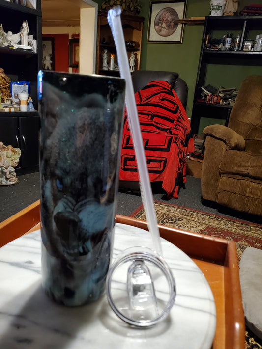 30 oz Wolf and Tiger stanless steel hogg tumbler