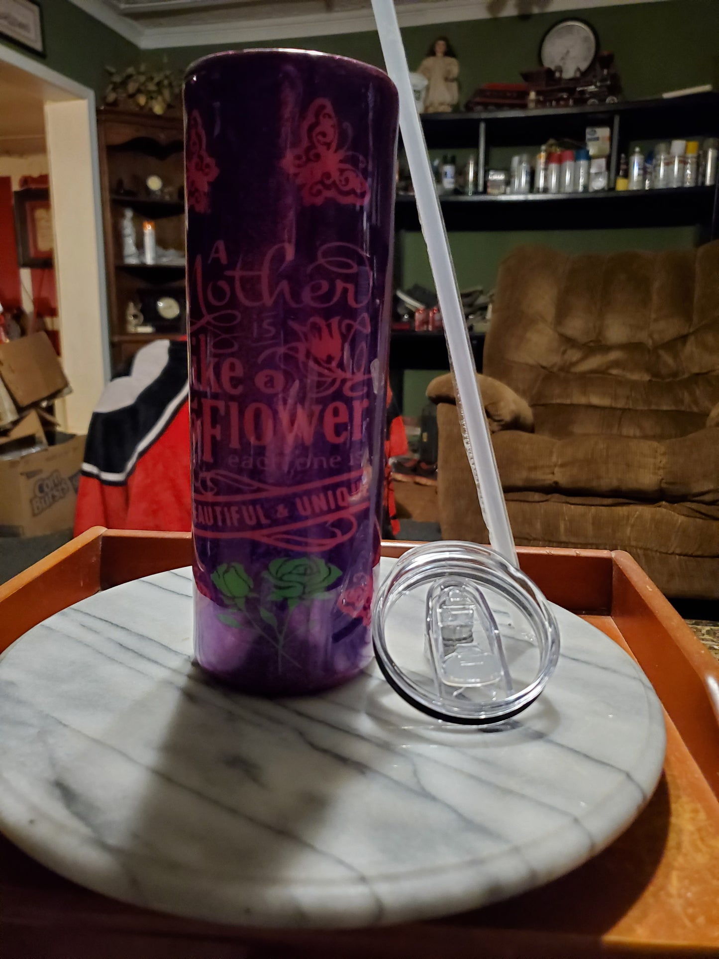 30 oz Mother is like a flower hogg stainless steel tumbler cup