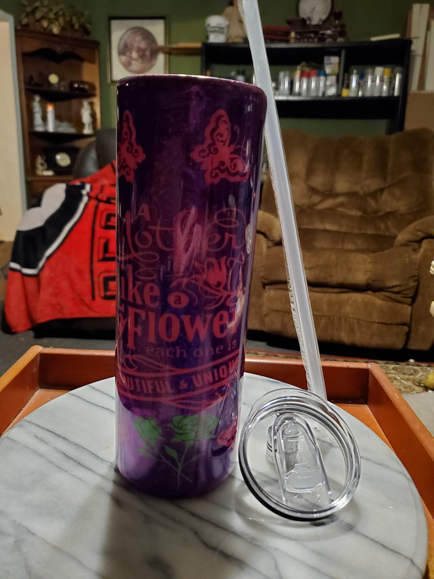 30 oz Mother is like a flower hogg stainless steel tumbler cup