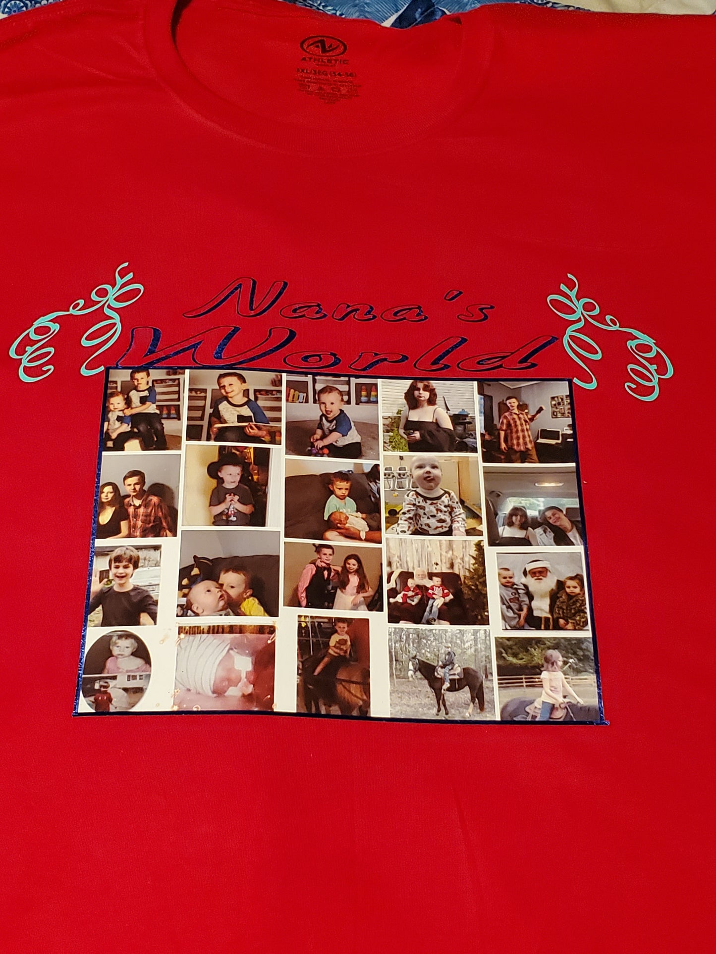 Size 3x100% cotton Nana's world red personalized shirt