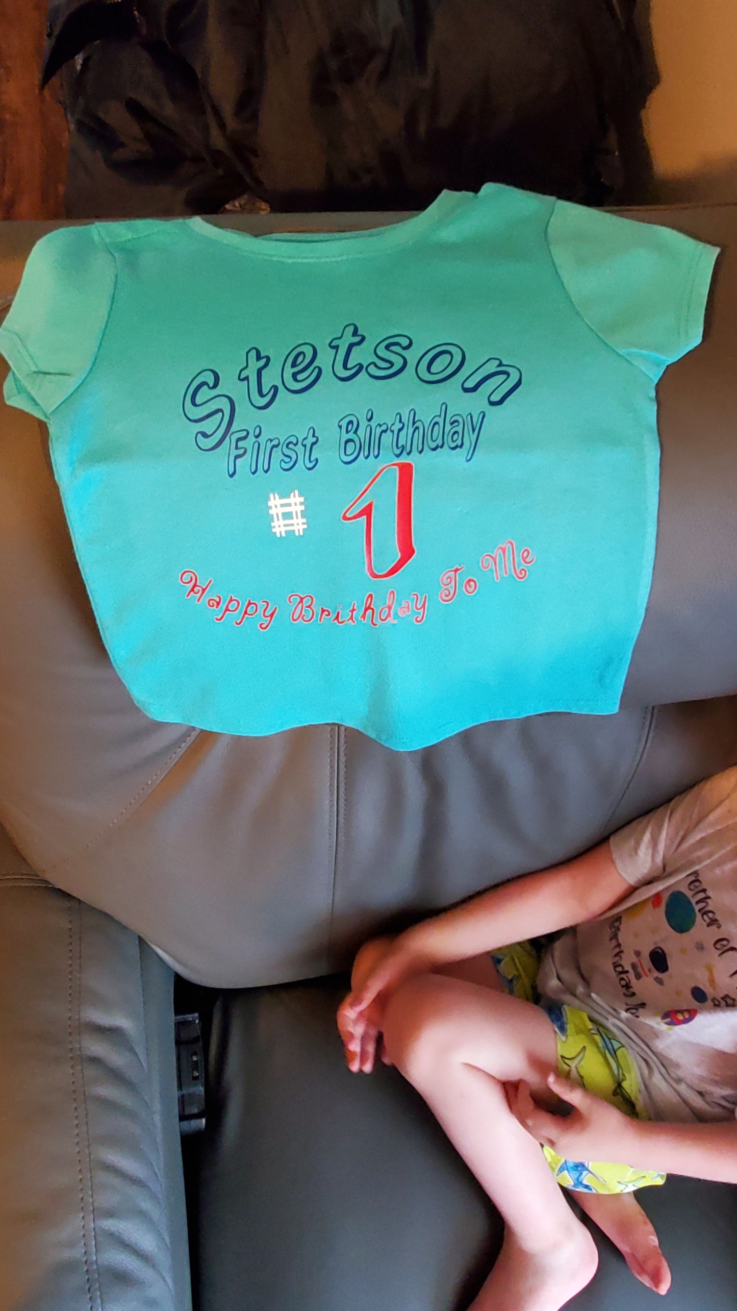 Size 12 months 100% cotton Baby's first birthday shirt