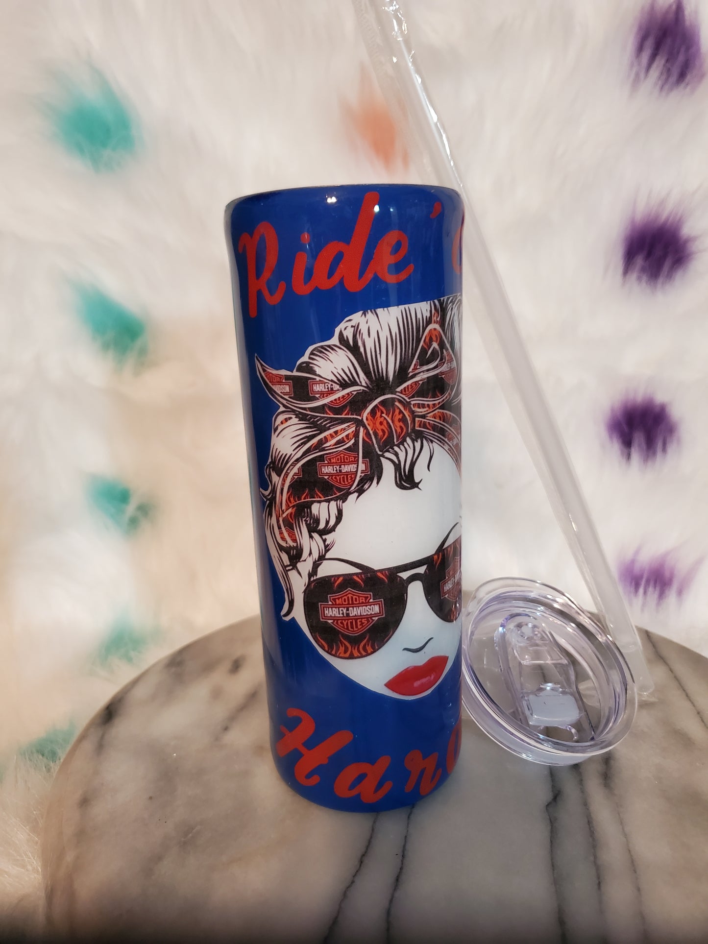 30 oz Ride'm hard double wall stainless steel tumbler cup