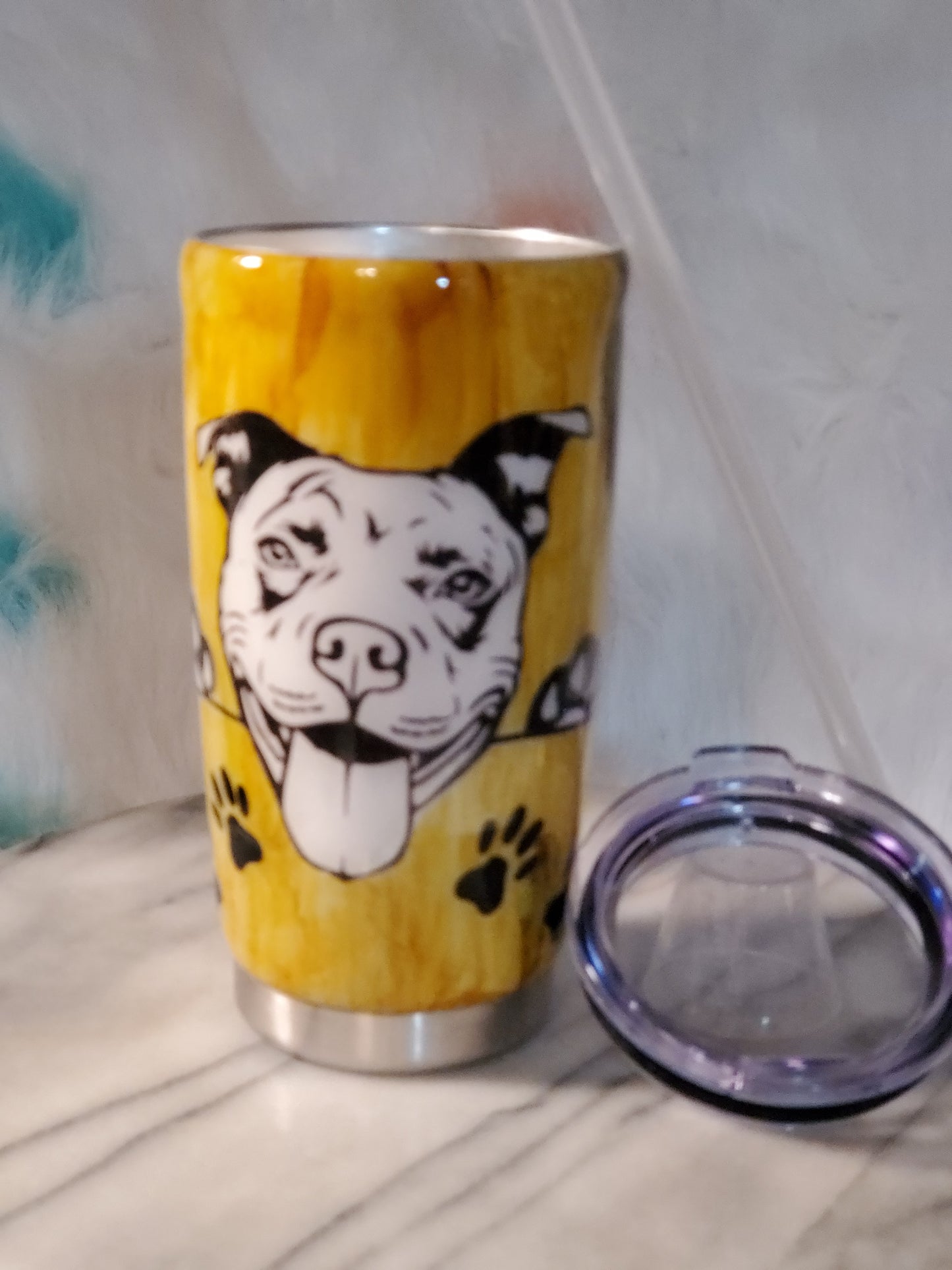 30 oz Dogs are welcome double wall stainless steel tumbler cup
