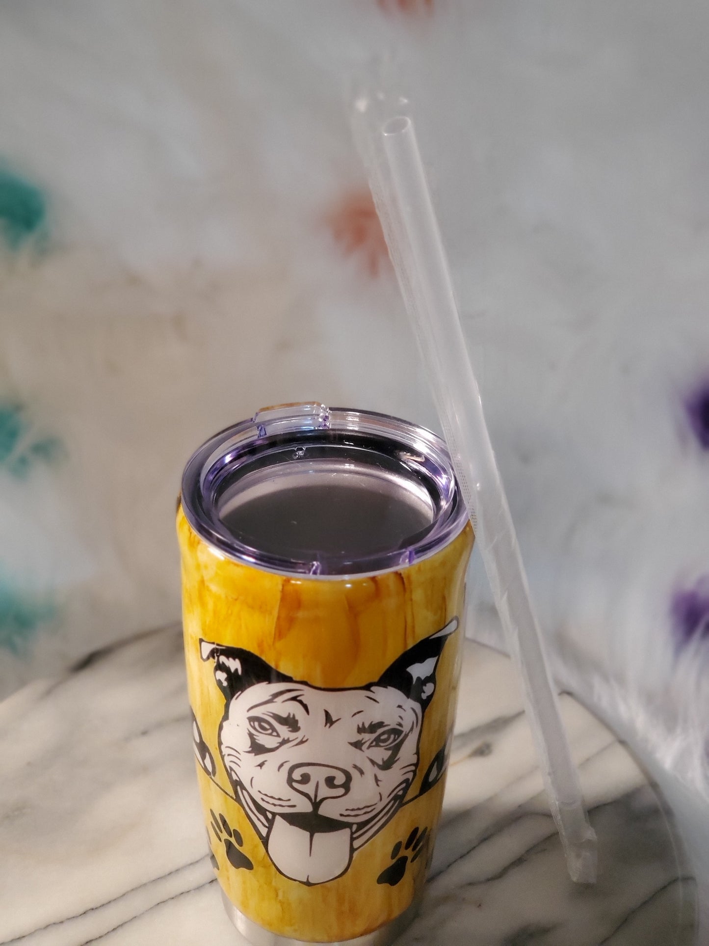 30 oz Dogs are welcome double wall stainless steel tumbler cup