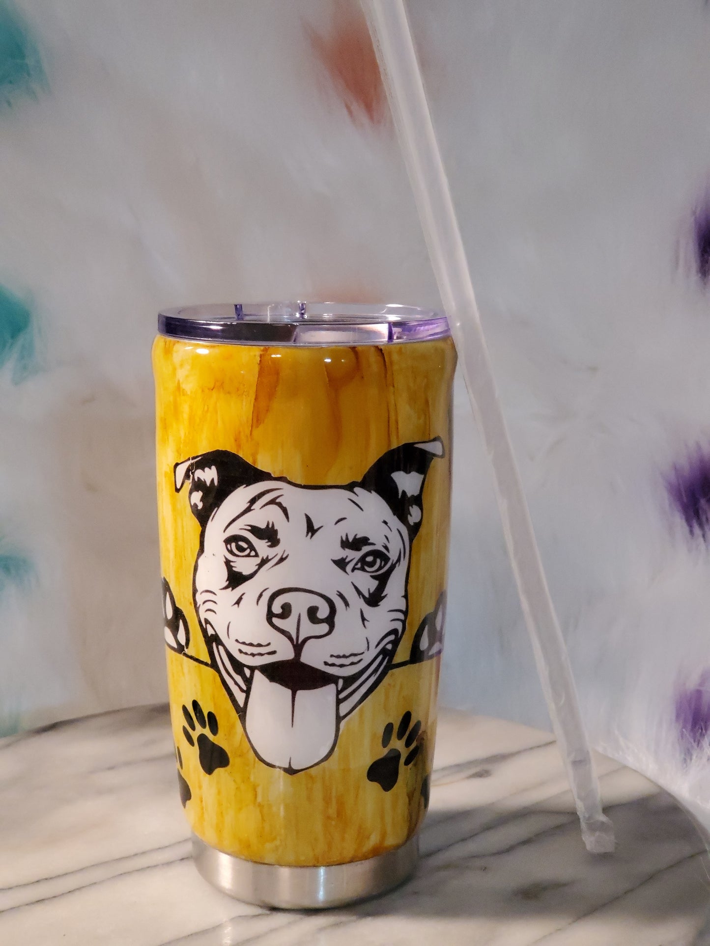 30 oz Dogs are welcome double wall stainless steel tumbler cup