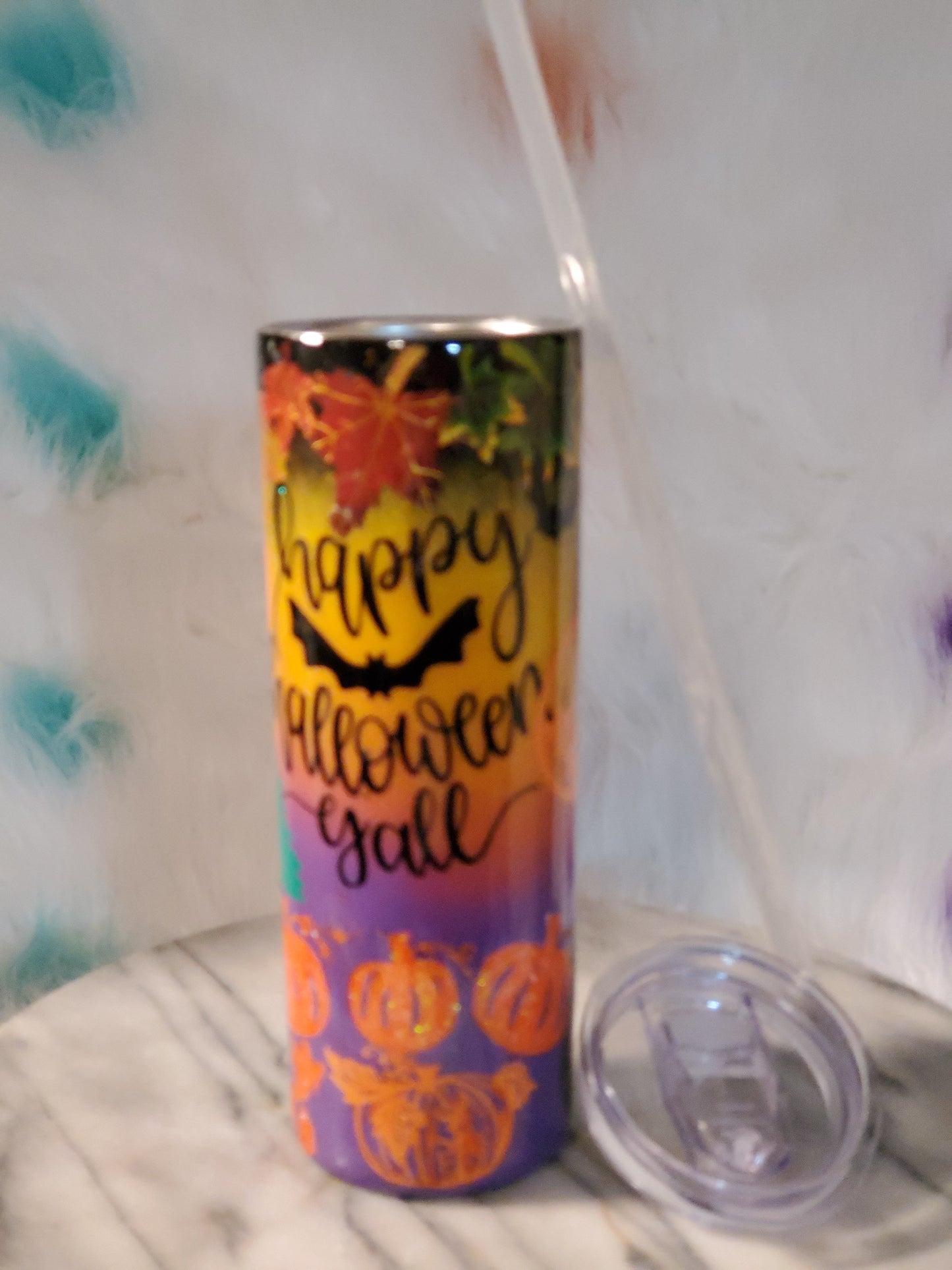 30 oz Happy Halloween double wall stainless steel tumbler cup