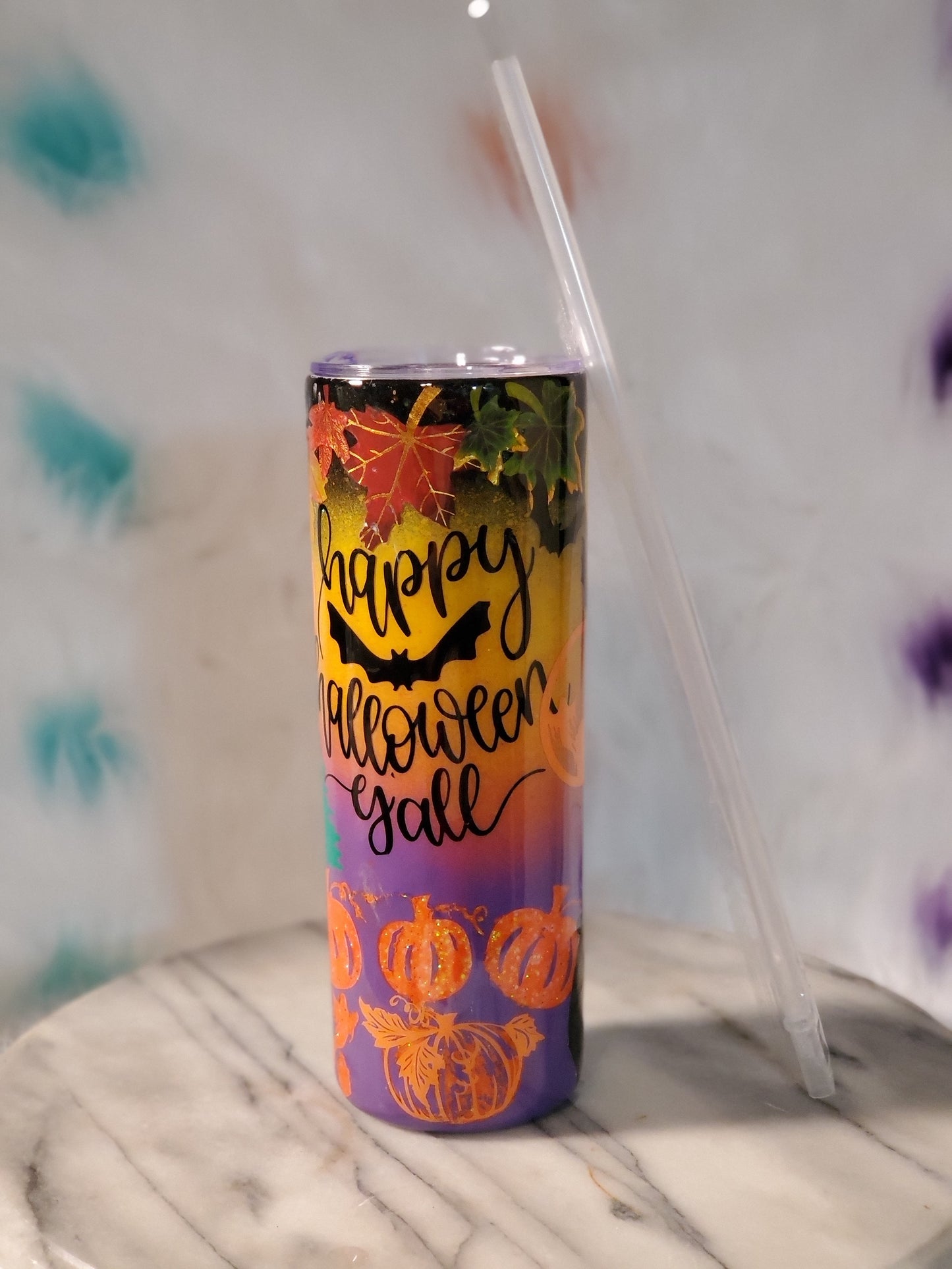 30 oz Happy Halloween double wall stainless steel tumbler cup