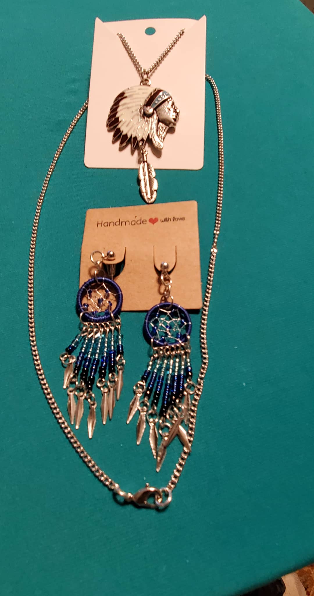 Dream catcher's stainless steel silver plated earrings post.